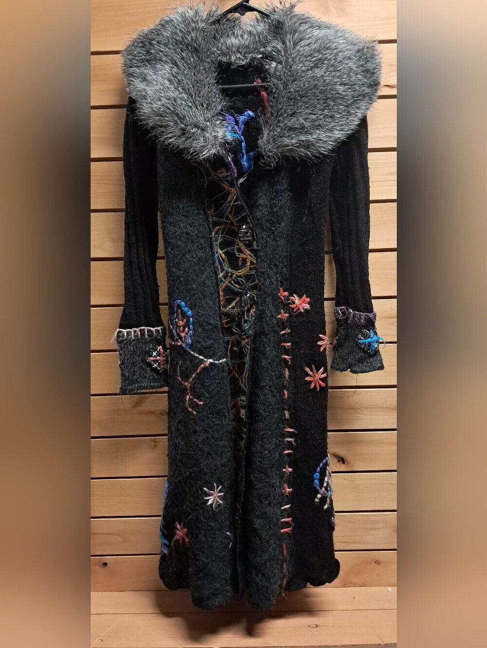 Griffolie Paris Mohair Blend Knit Embroidered Full Length Cardigan Size XS/S - Picture 4 of 8